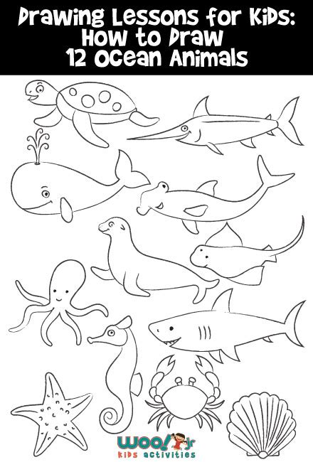 How to Draw for Kids: 12 Ocean Animals to Draw, .